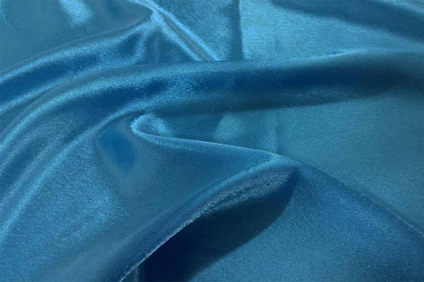 Rianbow Fabrics ST: Ocean Blue Texture Satin Polyester Satin