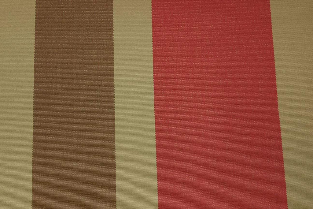 Rainbow Fabrics Wallnut And Rose Pink Stripe on Light Tortilla Canvas Upholstery