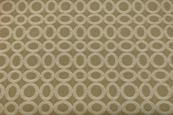 Rainbow Fabrics WU: Beige Circles Sand Waterproof Upholstery - 12