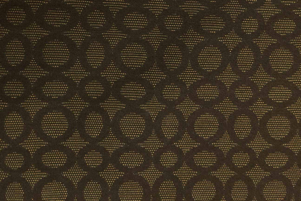 Rainbow Fabrics WU: Dark Brown Circles Waterproof Upholstery - 31
