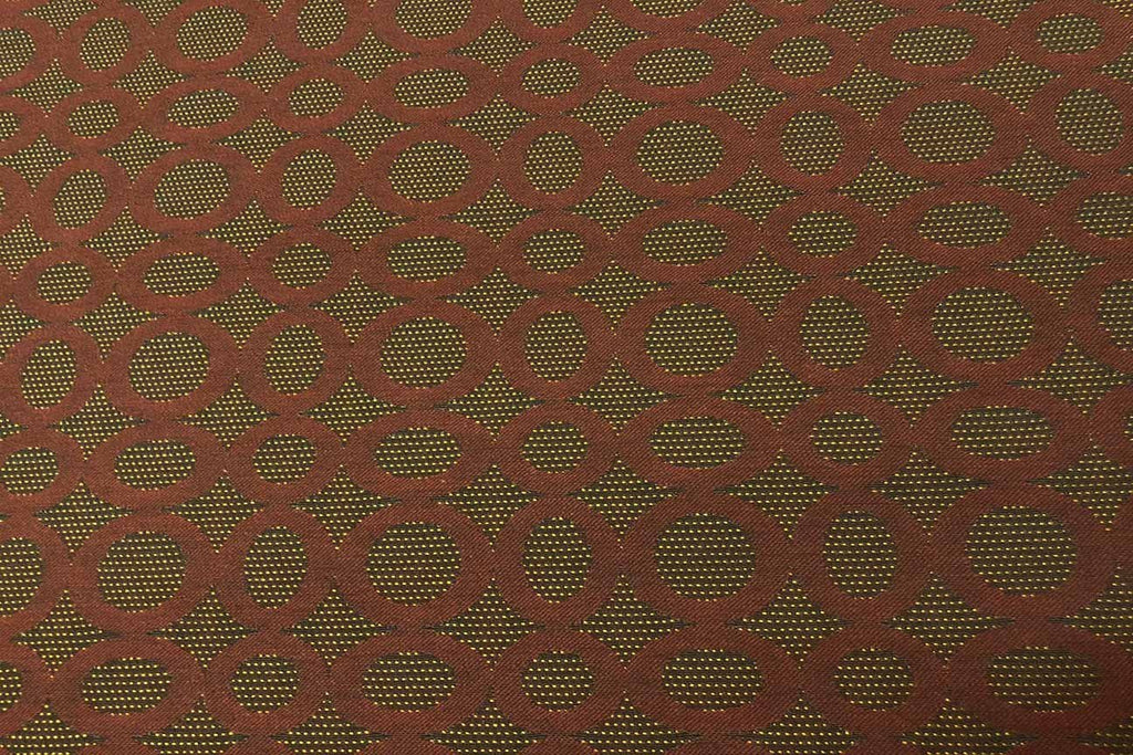 Rainbow Fabrics WU: Tan Circles Brown Waterproof Upholstery - 05