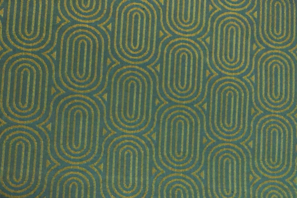 Rainbow Fabrics WU:Teal Oval Waterproof Upholstery - 61