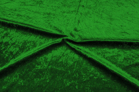 Bright Green Crushed-Stretchy Velvet