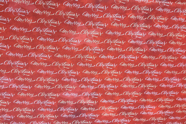 Rainbow Fabrics Christmas in Oz Merry Christmas Text Allover Patchwork / Craft Fabric Blue Craft Fabric