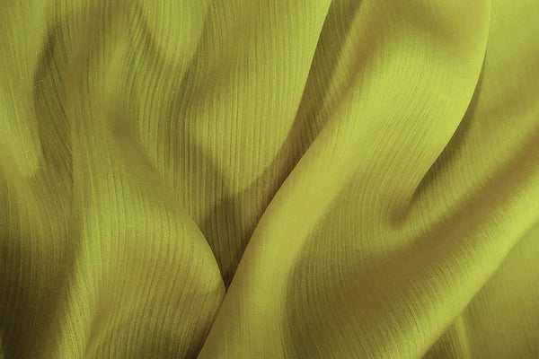 Rainbow Fabrics CPC: Butter Yellow Crinkle Plain Chiffon