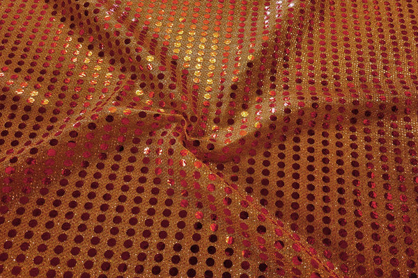 Rainbow Fabrics RS: Orange Sequin on Orange Black Fabric