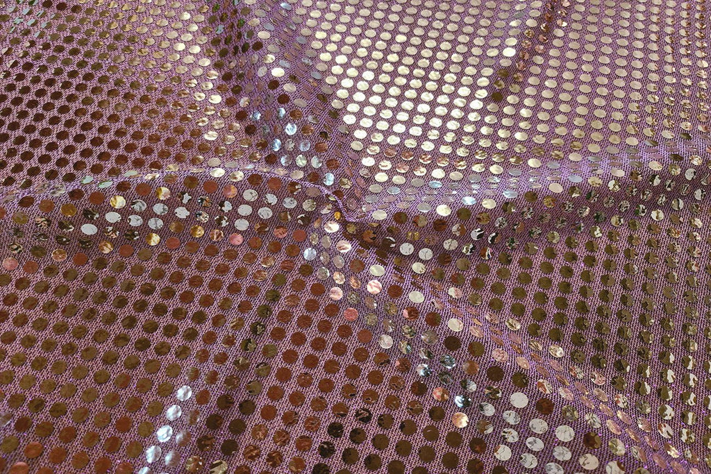 Rainbow Fabrics RS: Silver Sequin on Lilac Black Fabric