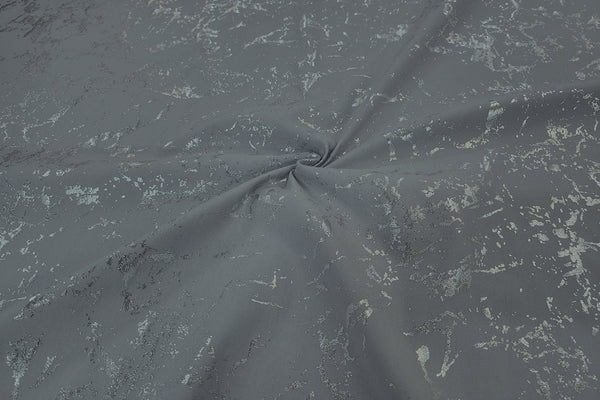 Rainbow Fabrics Silver Splash On Blue Grey Stretch Cotton Silver Splash On Blue Grey Stretch Cotton Sample