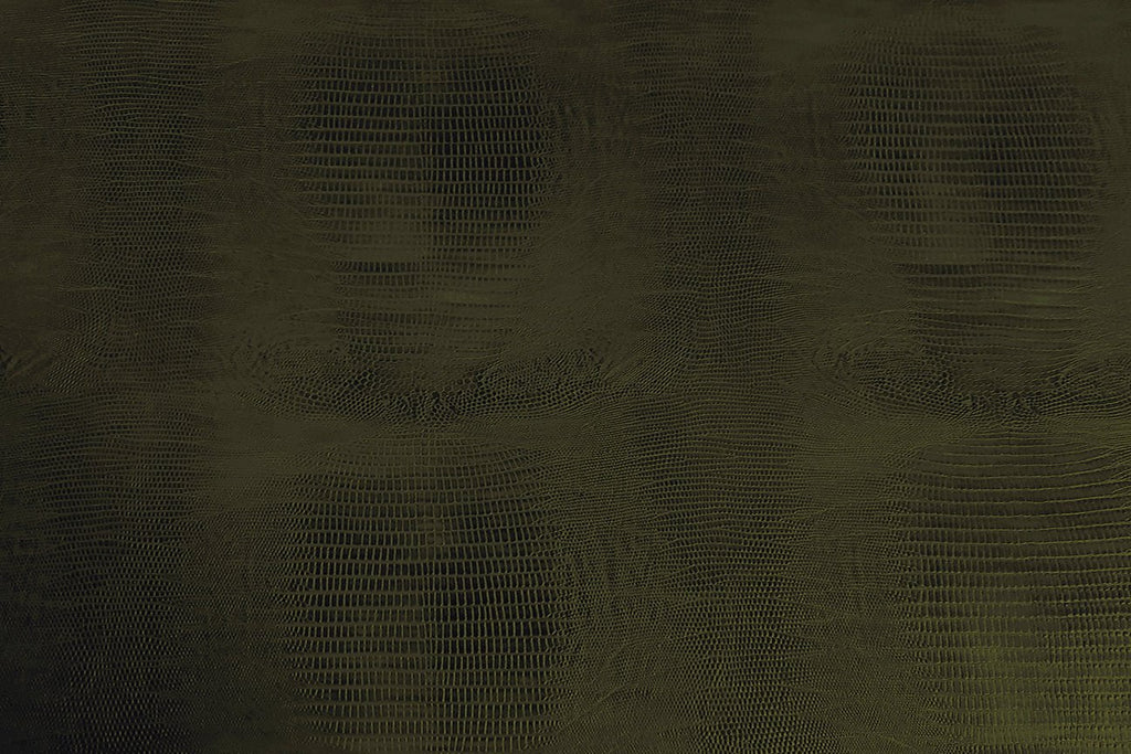 Rainbow Fabrics VE: Dark Olive Crocodile Skin Texture Vinyl - Stretch