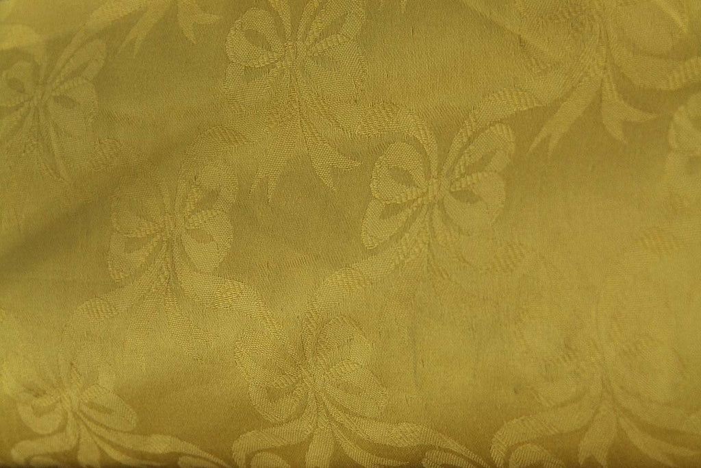 2P: Burnt Yellow Embroidered Rubber back Curtains - Rainbow Fabrics