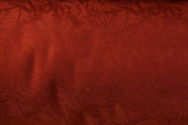 3P: Embroidered Red Leaves Rubber back Curtains - Rainbow Fabrics