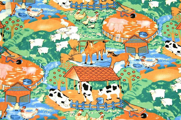 A1: A Day on The Farm Light Patchwork / Craft Fabric - Rainbow Fabrics