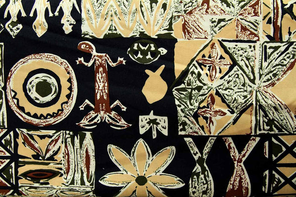 A1: Australian Abstract Black Patchwork / Craft Fabric - Rainbow Fabrics