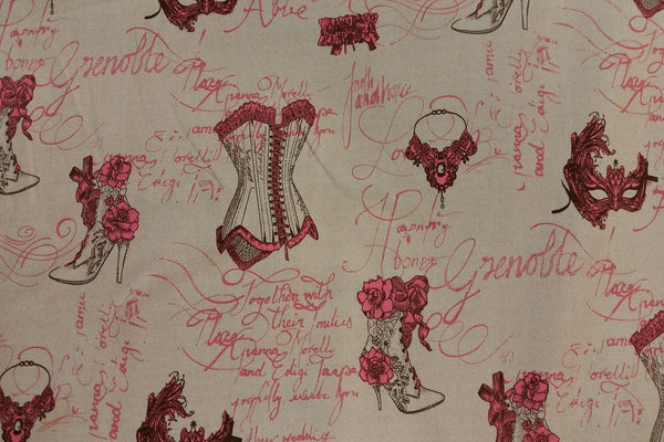 A1: Girly Stuffs in Pink Patchwork / Craft Fabric - Rainbow Fabrics