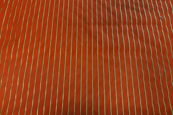 Rainbow Fabrics A1: Gold Stripe On Red Patchwork / Craft Fabric Multi Coloured Craft Fabric