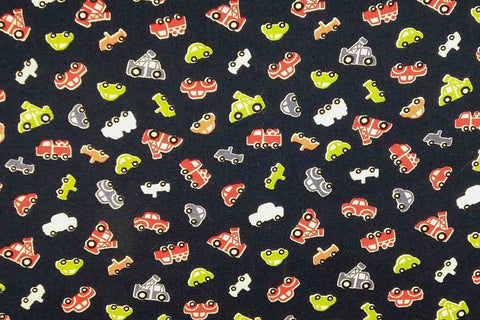 A1: Little Cars on Dark Navy Blue Patchwork / Craft Fabric---OUT OF STOCK