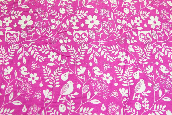 A1: Nesting Owls Pink Patchwork / Craft Fabric - Rainbow Fabrics