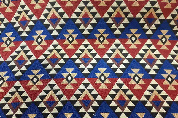AT: Malacate Check Aztec Tapestry - Rainbow Fabrics