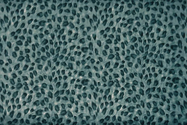 Rainbow Fabrics Black Leopard Spot On Blue Grey Patchwork / Craft Fabric Blue Craft Fabric