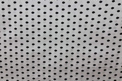 Black Small And Big Dots On White Printed Cotton