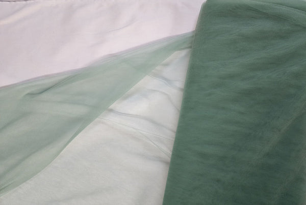 Rainbow Fabrics BT:  Dark Sea Foam Green Bridal Tulle