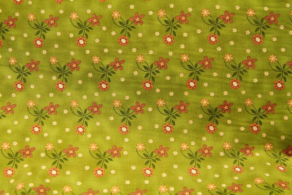 Rainbow Fabrics Cape Daisy Green Green Craft Fabric