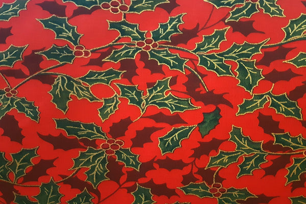 Rainbow Fabrics Christmas Floral Patchwork / Craft Fabric Blue Craft Fabric
