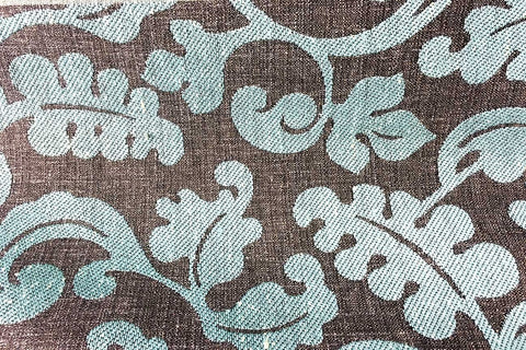 CJ: Teal Leaves Chenille Jacquard_SOLD OUT