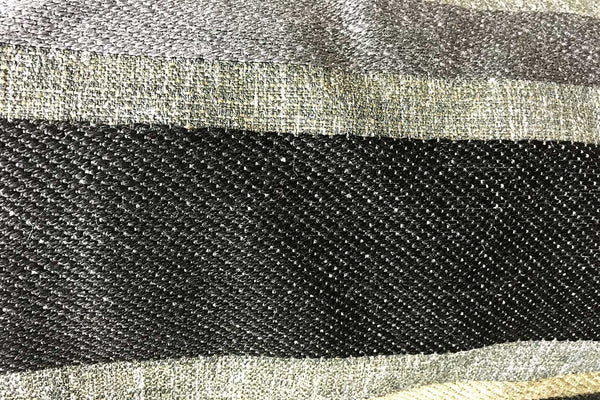 Rainbow Fabrics CJ: Tepanec Stripe Black and Cream Chenille Jacquard