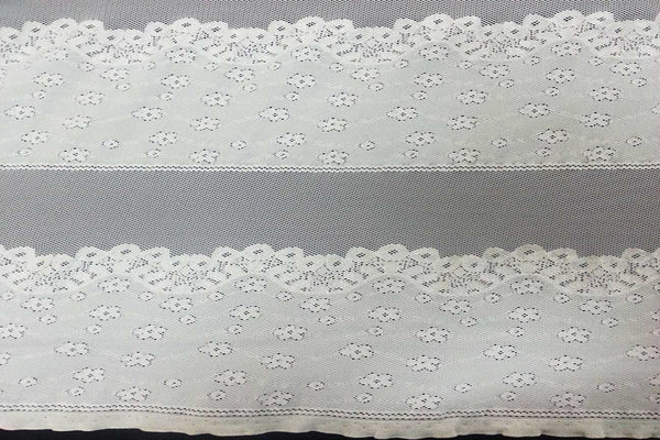 Rainbow Fabrics CL: Caroline Flower White Curtain Lace