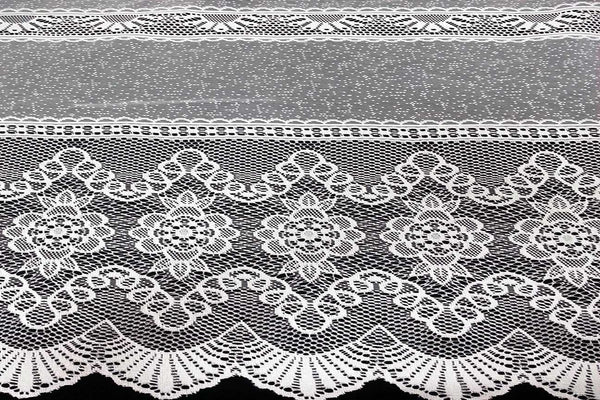 Rainbow Fabrics CL: Dorothea Royal White Curtain Lace