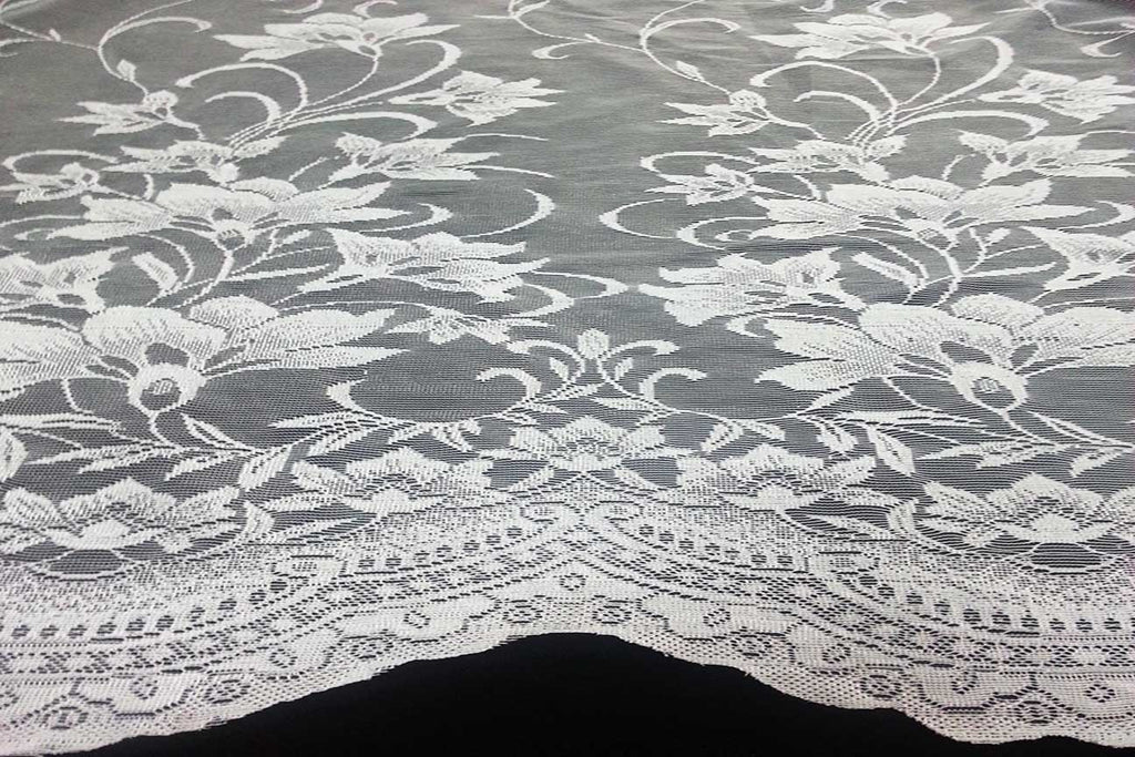 Rainbow Fabrics CL: Leonora White Curtain Lace