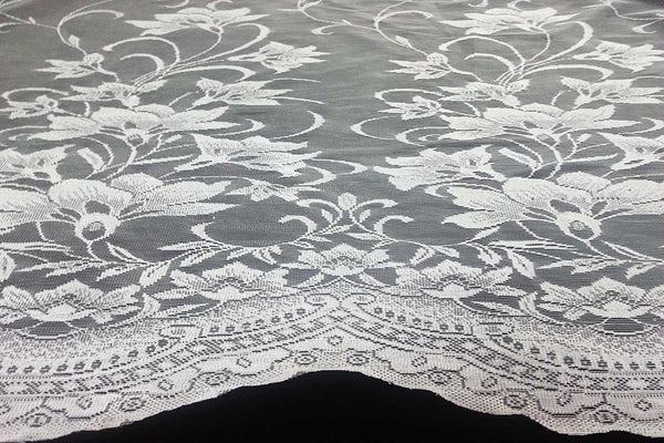 Rainbow Fabrics CL: Leonora White Curtain Lace