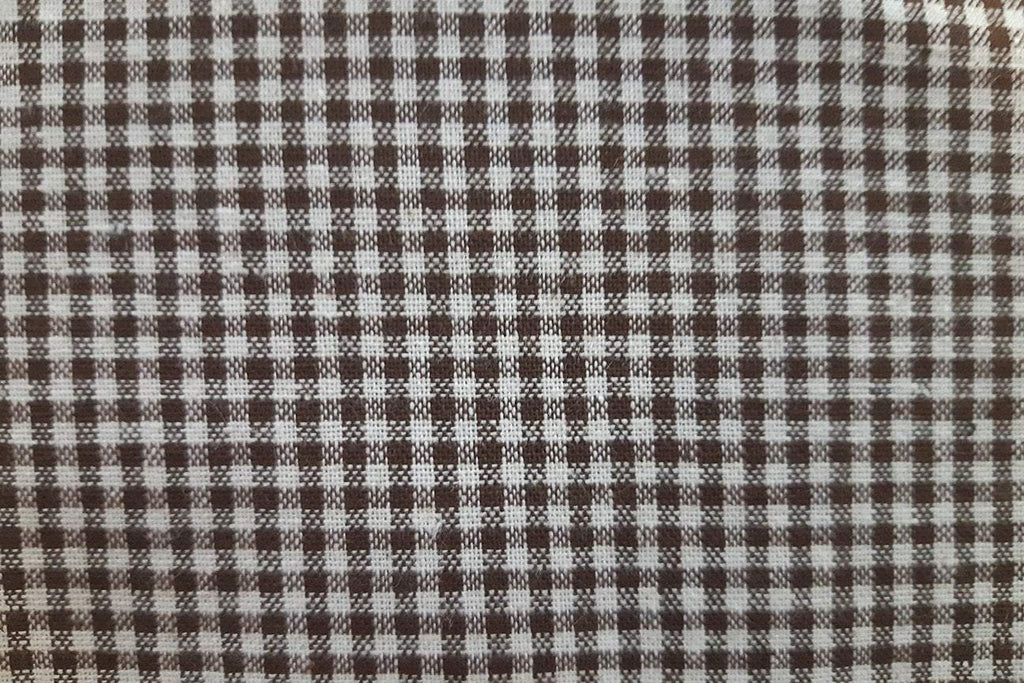 Rainbow Fabrics CLG: Chocolate Brown and Cream Check Linen Gingham - 3mm Check