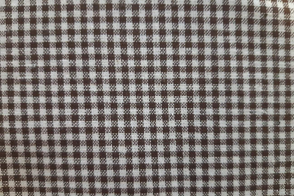 Rainbow Fabrics CLG: Chocolate Brown and Cream Check Linen Gingham - 3mm Check
