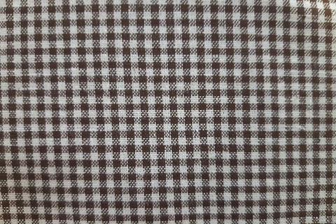 CLG: Chocolate Brown and Cream Check Linen Gingham - 2mm Check LIMITED STOCK