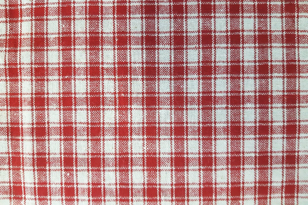 Rainbow Fabrics CLG: Deep Red and White Check Linen Gingham - 9mm Check