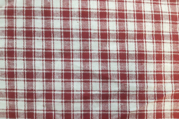 Rainbow Fabrics CLG: Maroon and White Check Linen Gingham - 9mm Check