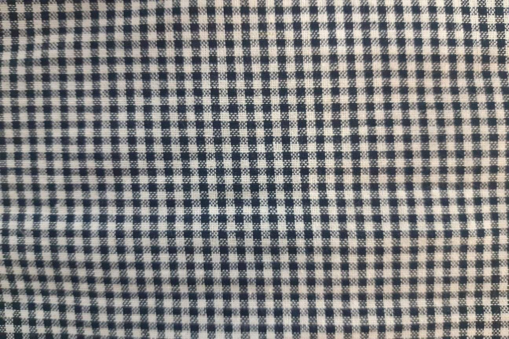Rainbow Fabrics CLG: Navy Blue and White Check Linen Gingham - 3mm Check