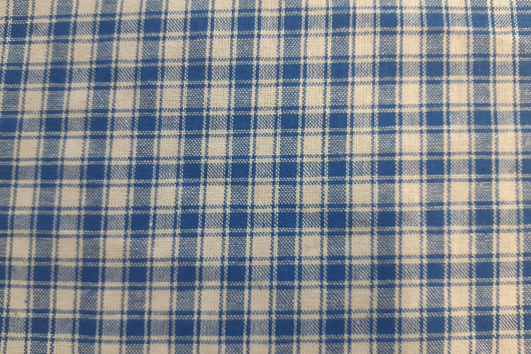 Rainbow Fabrics CLG: Ocean Blue and White Check Linen Gingham - 9mm Check