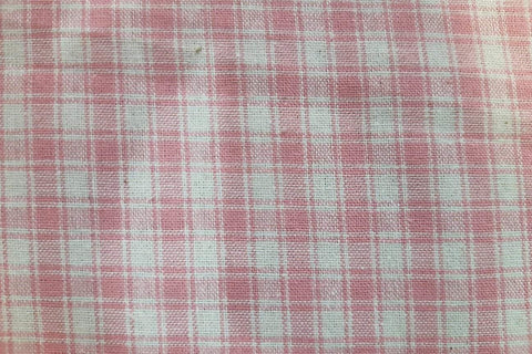 CLG: Pink and White Check Linen Gingham - 7mm Check