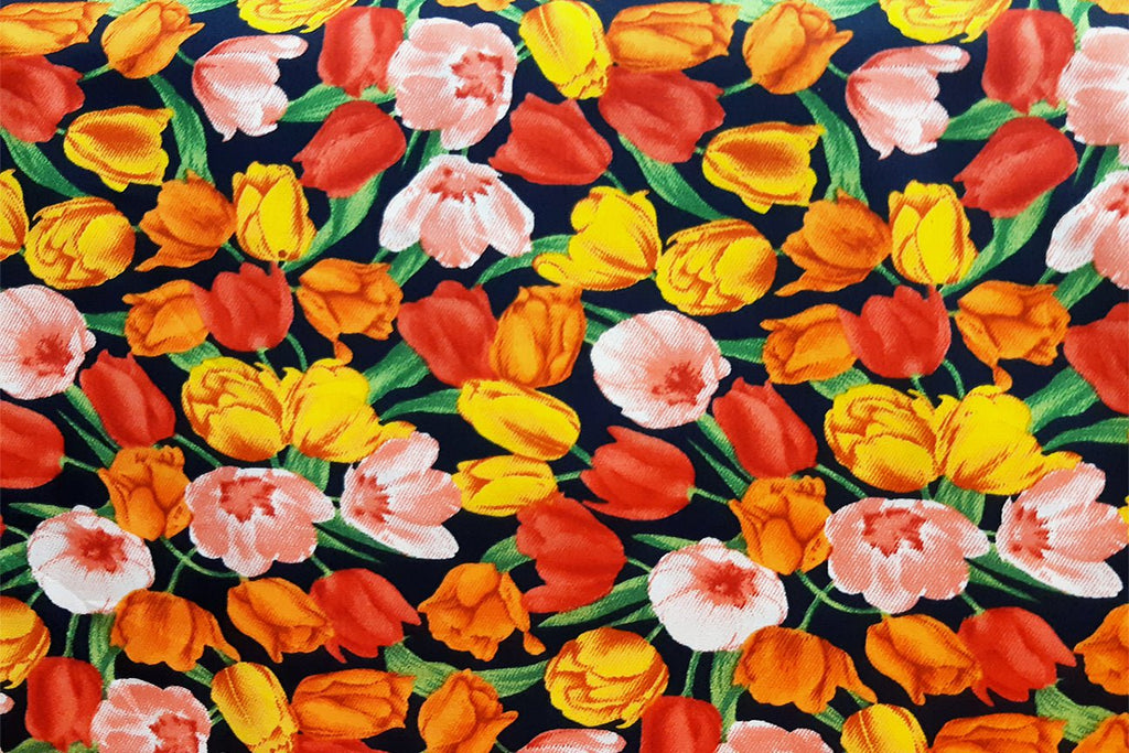Rainbow Fabrics Copy of Tulip Patchwork / Craft Fabric - Design 2 Red Craft Fabric