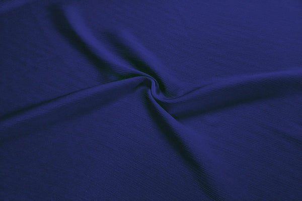 Rainbow Fabrics CPC: Admiral Blue Crinkle Plain Chiffon
