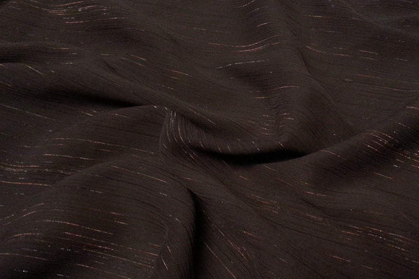 Rainbow Fabrics CPC: Dark Brown Glittering Crinkle Plain Chiffon