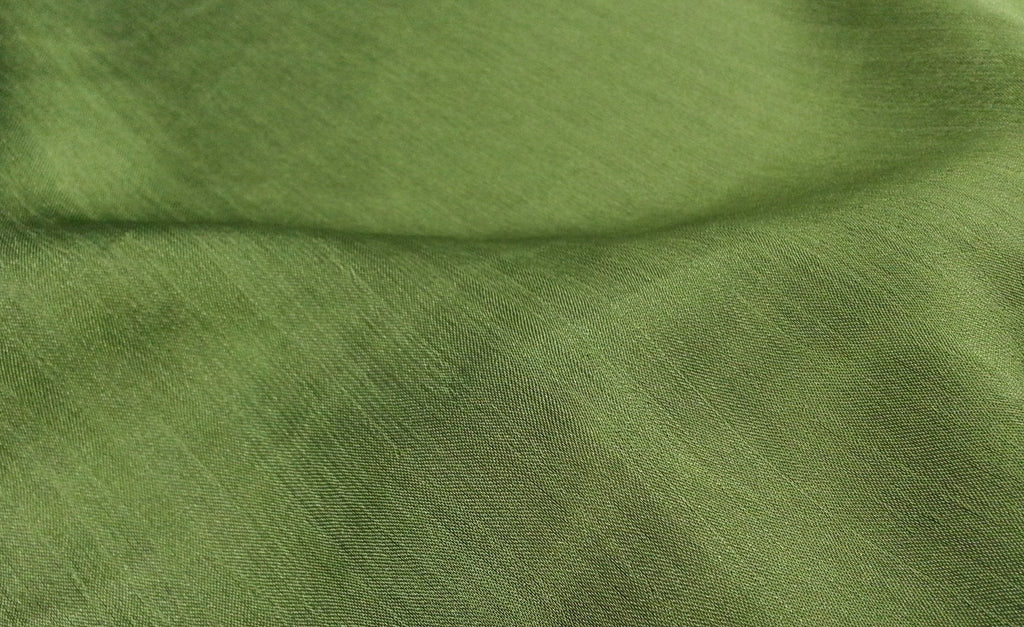 Rainbow Fabrics CPC: Olive Green Crinkle Plain Chiffon
