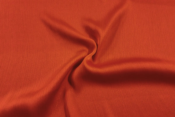 Rainbow Fabrics CPC: Vibrant Sunset Orange Crinkle Plain Chiffon