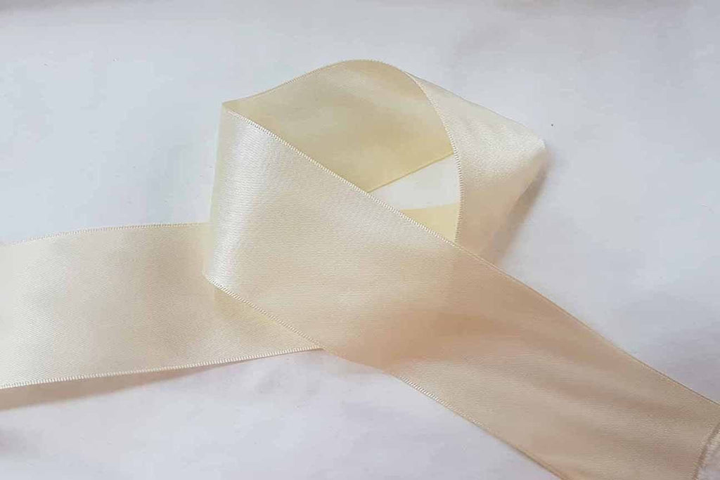 Cream Double Face Silk Satin Ribbon 24mm