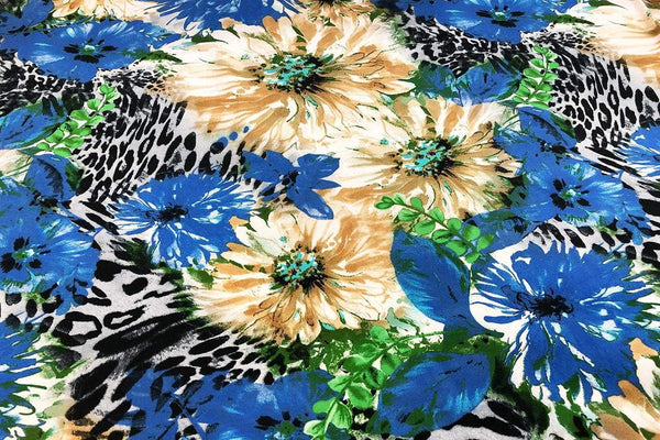 Rainbow Fabrics CS: Summer Flower Blossom Cotton Sateen Price per meter