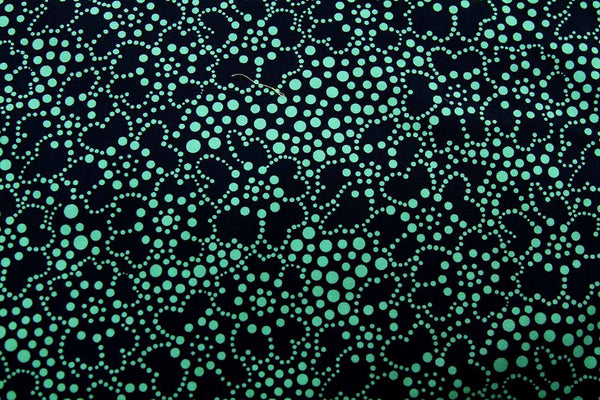 Rainbow Fabrics DO: Connecting The Dots #3: Green on Black Black Craft Fabric