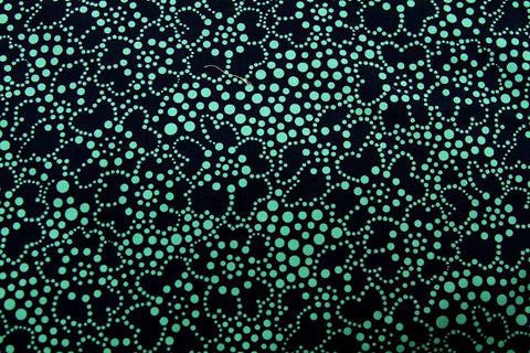 DO: Connecting The Dots #3: Green on Black Patchwork / Craft Fabric